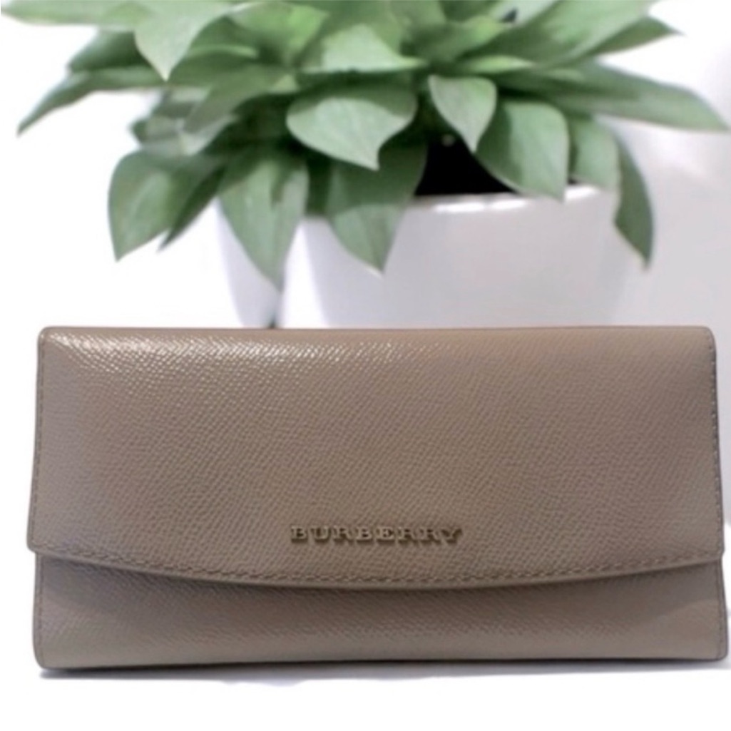 Burberry Porter Continental Taupe Leather Wallet